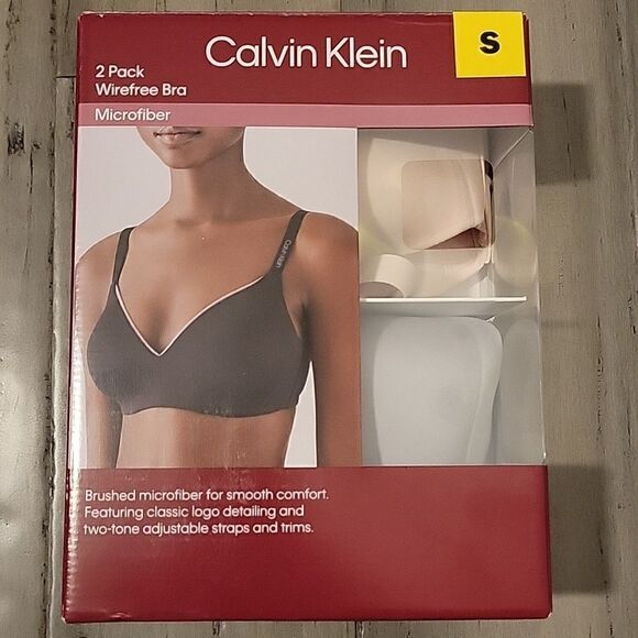 Calvin Klein 2 Pack Wirefree Bra,size S - Picture 5 of 8